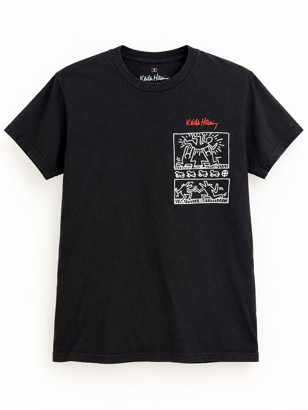 Keith Haring Ripple Junction Pop Art Graphic T-Shirt Black Men’s S